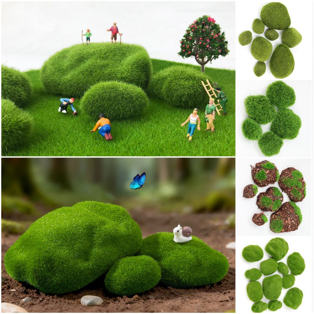 2/4/6/10PCS Green Artificial M - огляд і ціна Planted Aquarium With Rocks