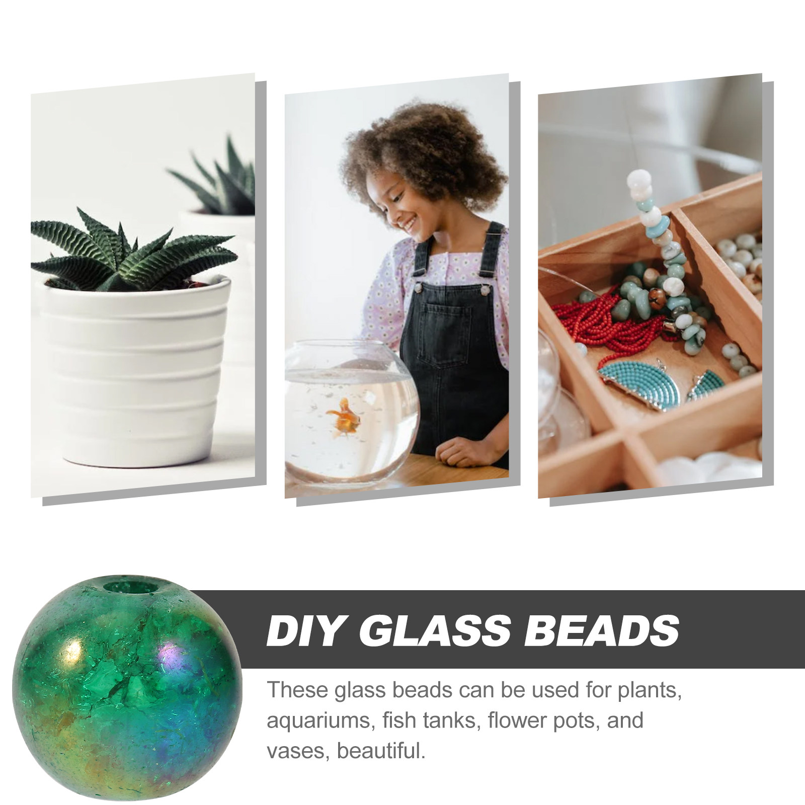 50Pcs Glass Beads Vase Filler  - огляд і ціна Aquarium Plant In Pot