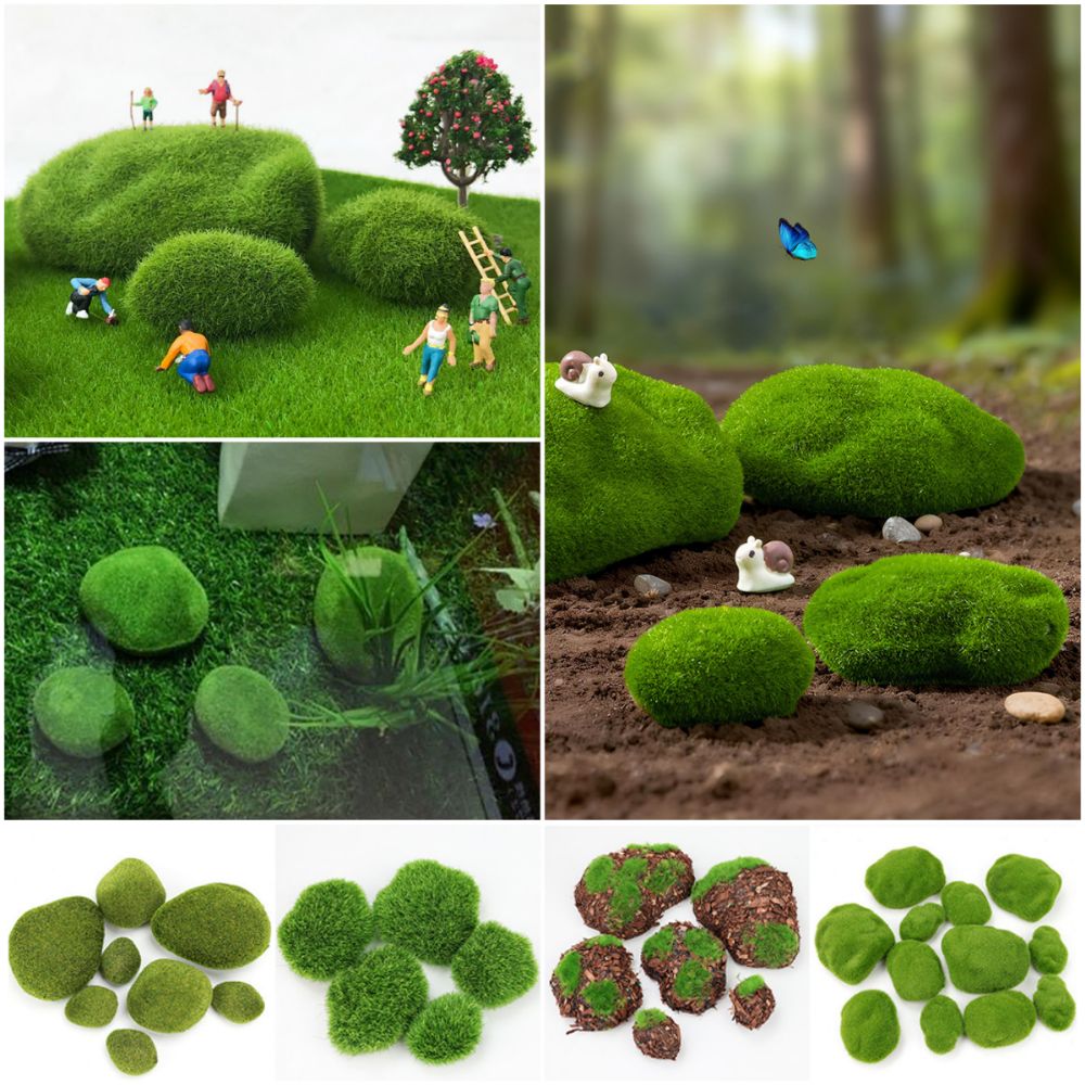 2/4/6/10PCS Green Artificial M - огляд і ціна Planted Aquarium With Rocks